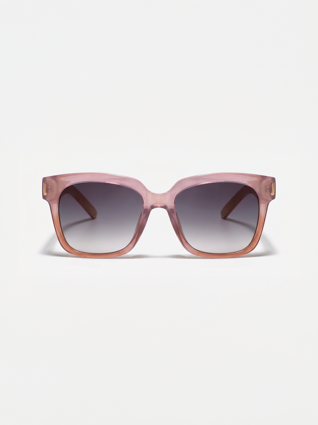 Gaia oversized square sunglasses pink TR90 crystal frame bamboo temples - polarised UV400 eco-friendly sunnies Manly Beach Australia