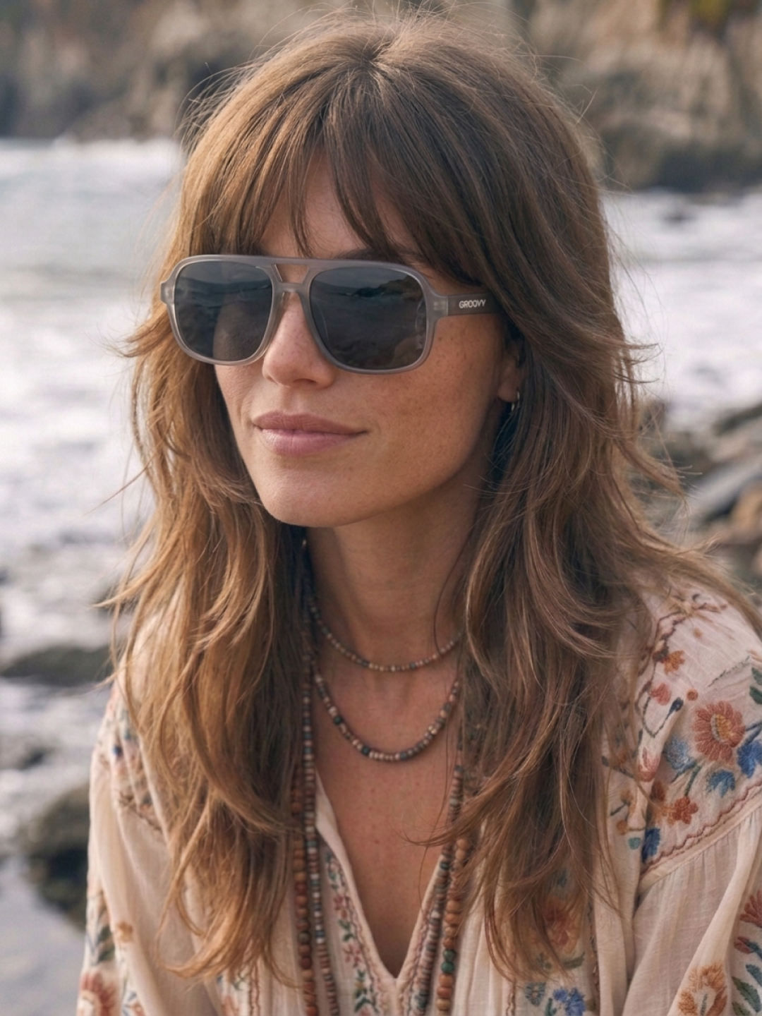 Blow oversized aviator sunglasses cloud recycled PET frame - polarised UV400 eco-friendly sunnies Manly Beach Australia