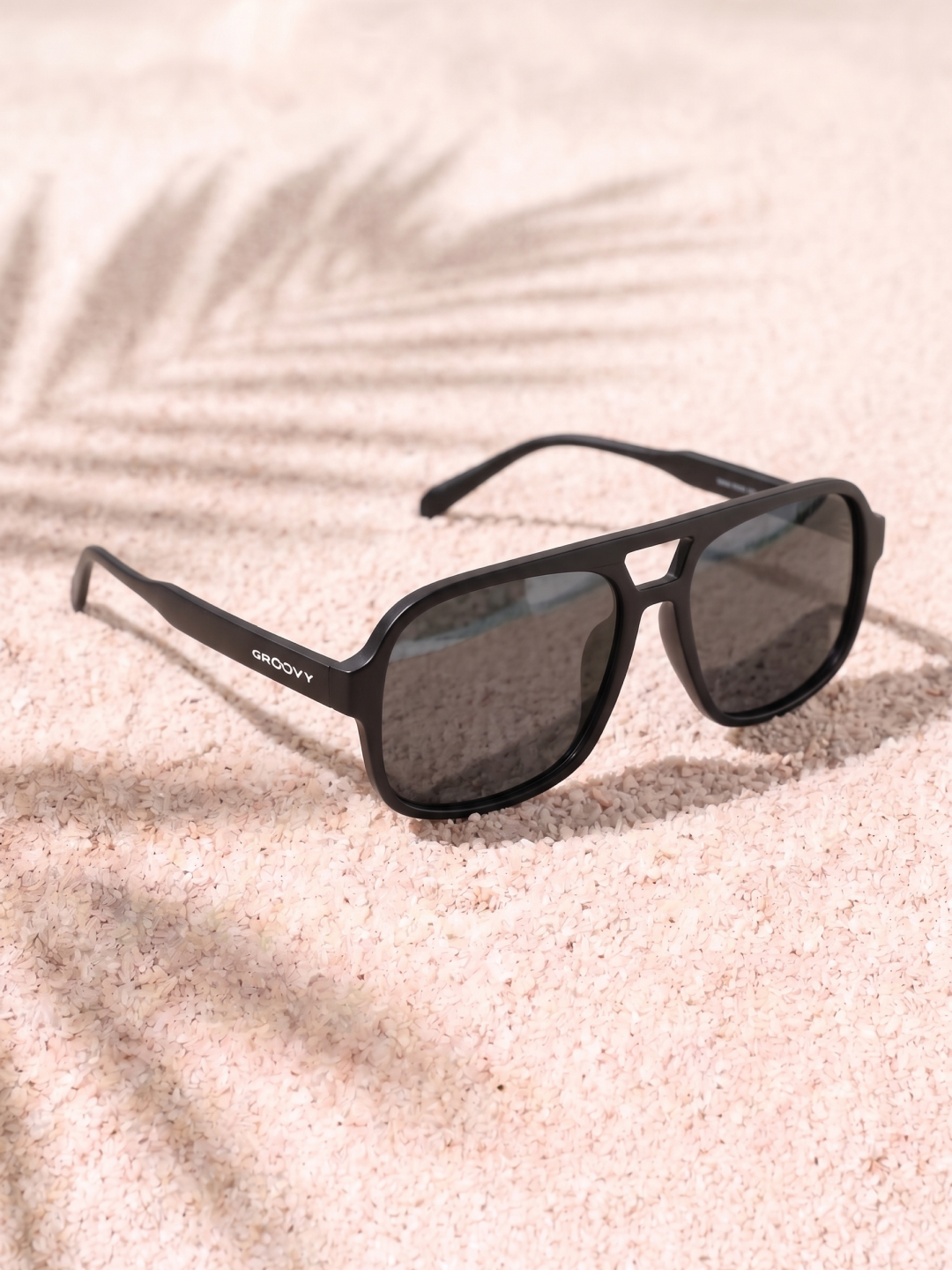 Blow oversized aviator sunglasses black recycled PET frame - polarised UV400 eco-friendly sunnies Manly Beach Australia