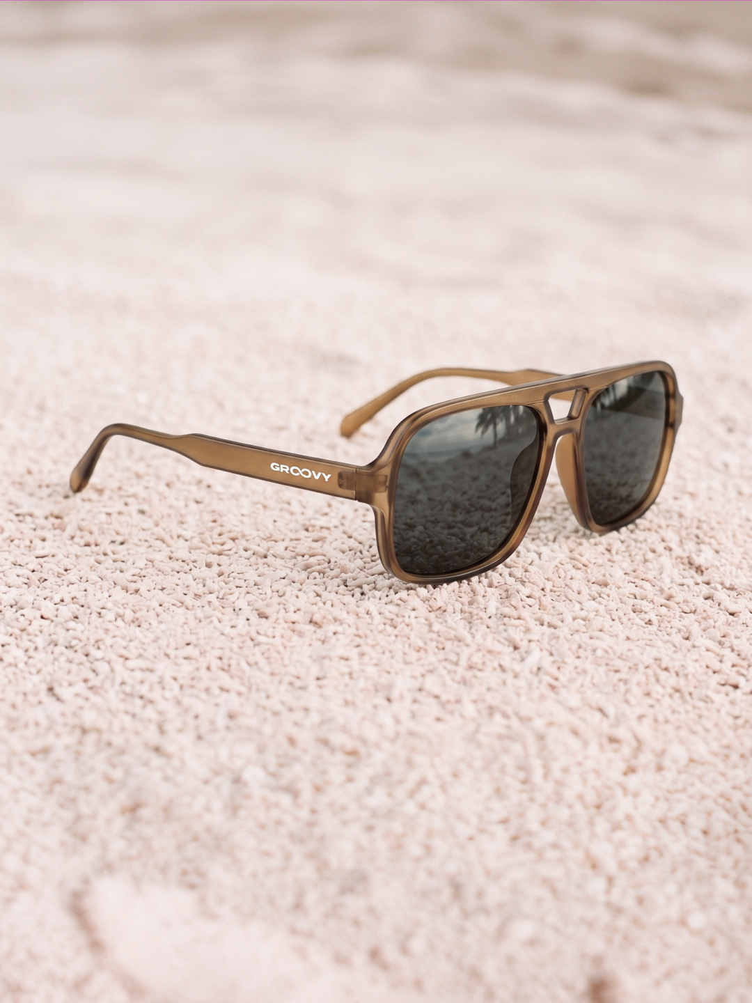 Blow oversized aviator sunglasses green recycled PET frame - polarised UV400 eco-friendly sunnies Manly Beach Australia