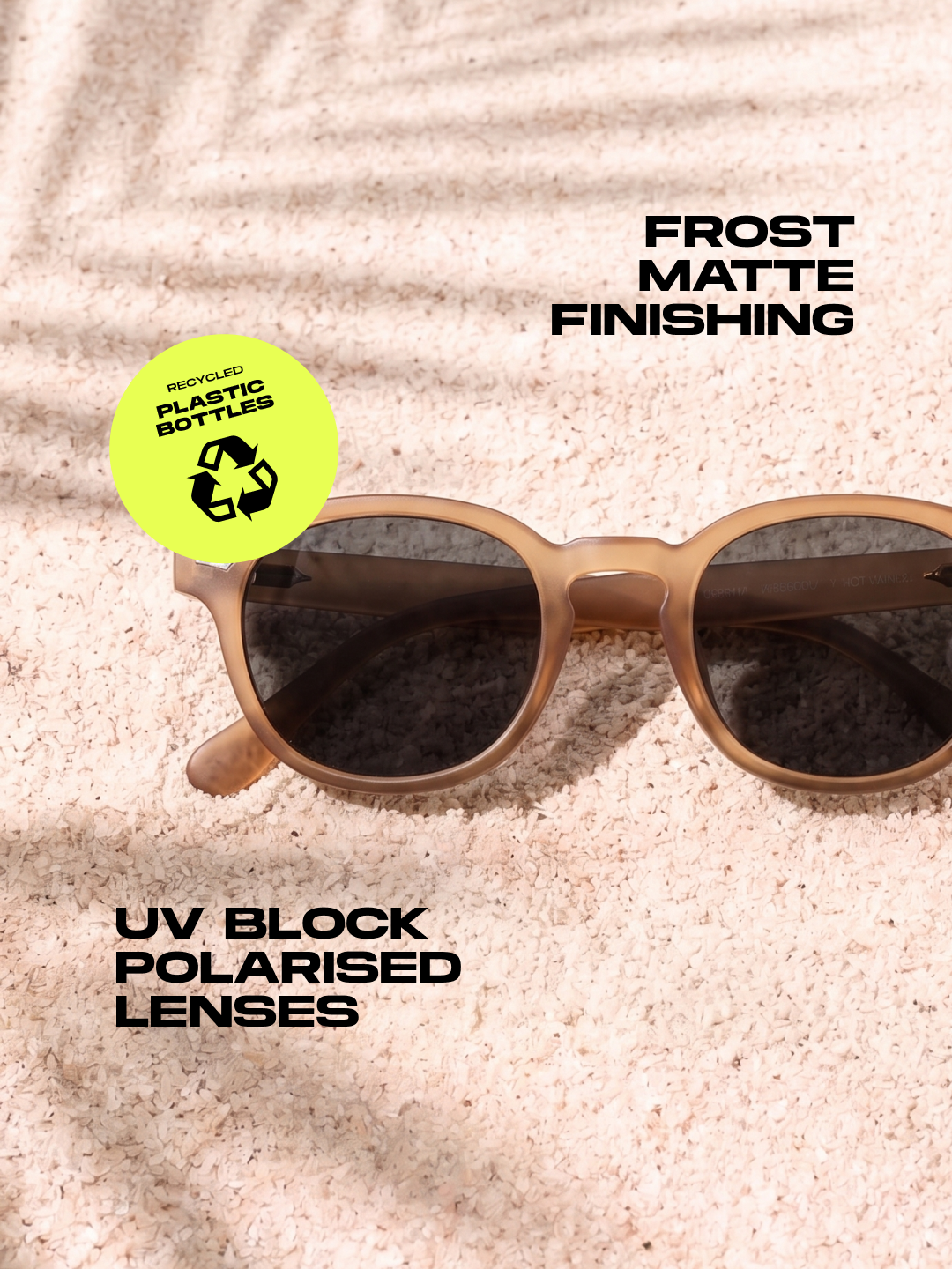 Breeze round retro sunglasses grass recycled PET frame - polarised UV400 eco-friendly sunnies Manly Beach Australia