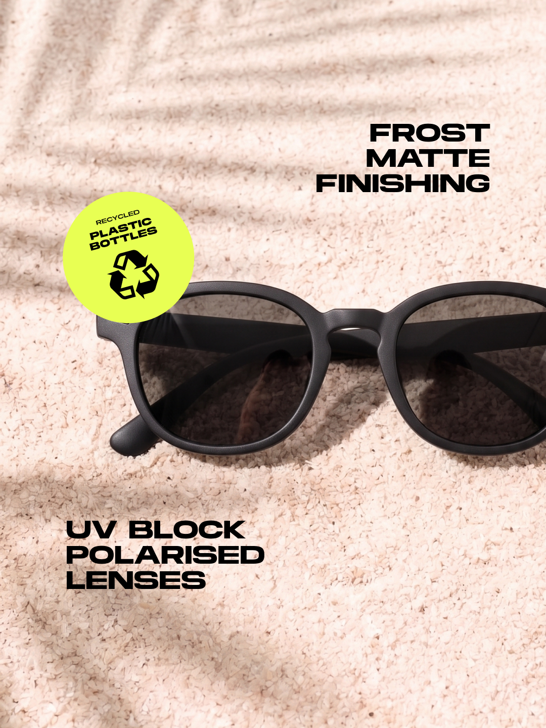 Breeze round retro sunglasses grass recycled PET frame - polarised UV400 eco-friendly sunnies Manly Beach Australia