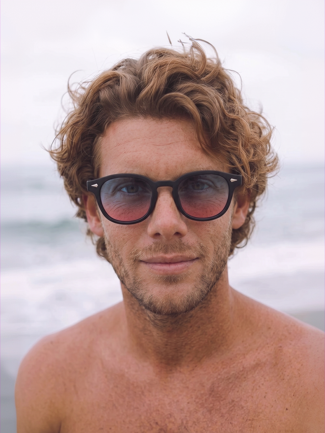 Breeze round retro sunglasses grass recycled PET frame - polarised UV400 eco-friendly sunnies Manly Beach Australia