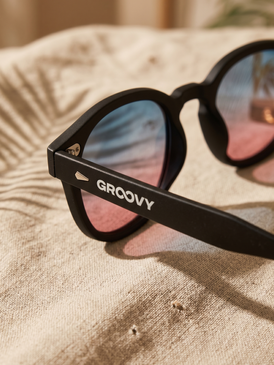 Breeze round retro sunglasses tan recycled PET frame - polarised UV400 eco-friendly sunnies Manly Beach Australia