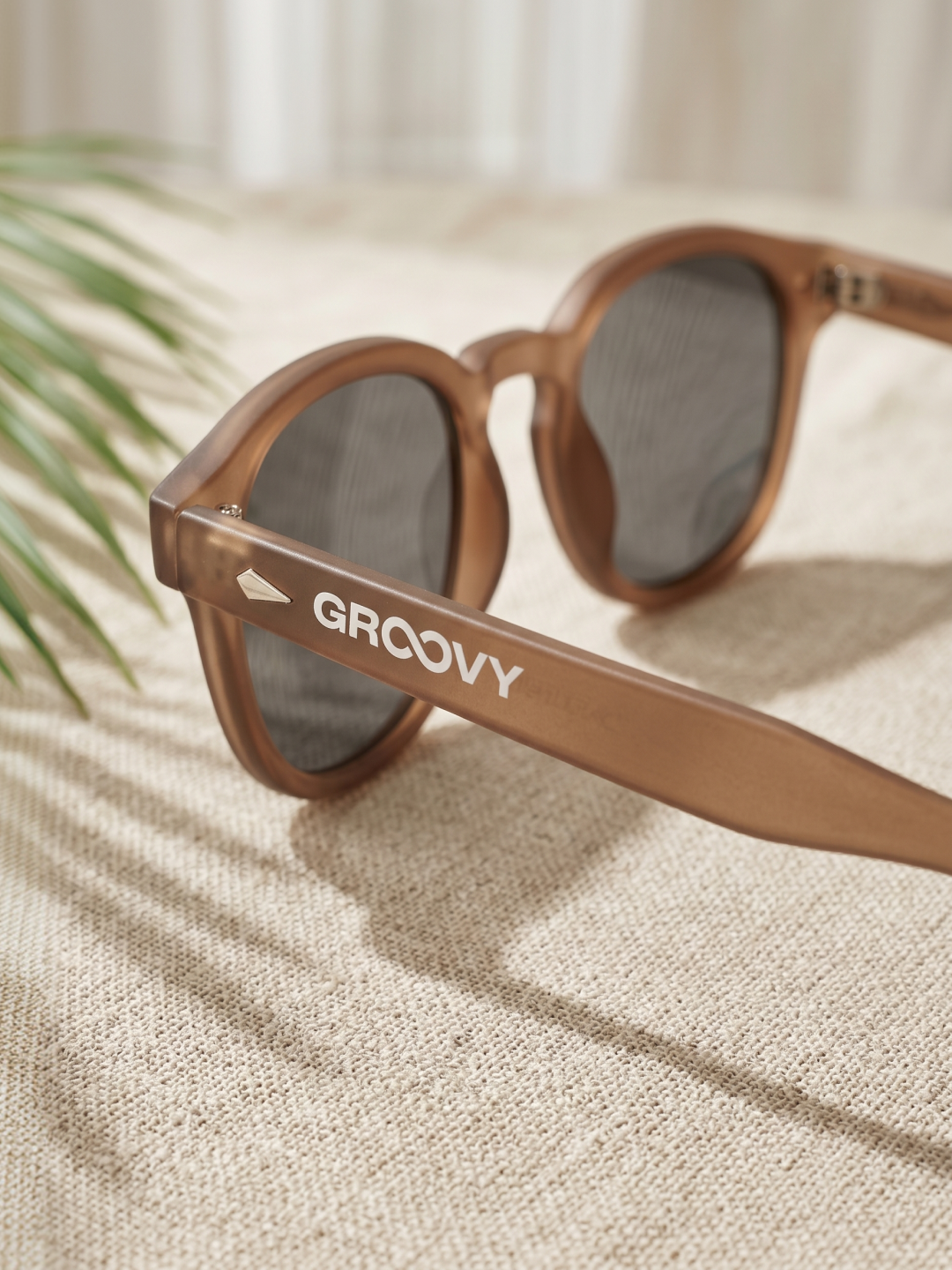 Breeze round retro sunglasses tan recycled PET frame - polarised UV400 eco-friendly sunnies Manly Beach Australia