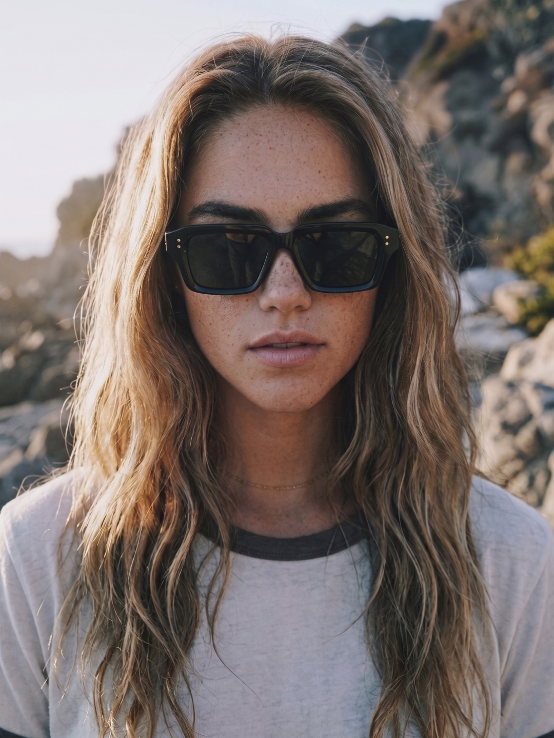 Flat square retro sunglasses black recycled PET frame - polarised UV400 eco-friendly sunnies - female - women -Australia