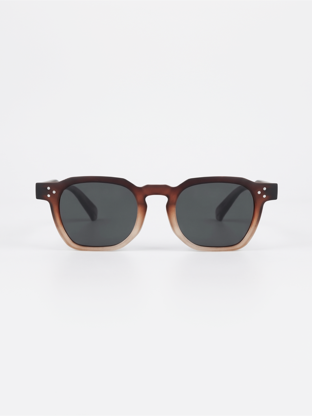 Seven geometric keyhole sunglasses cappuccino recycled PET frame - polarised UV400 eco-friendly sunnies Manly Beach Australia