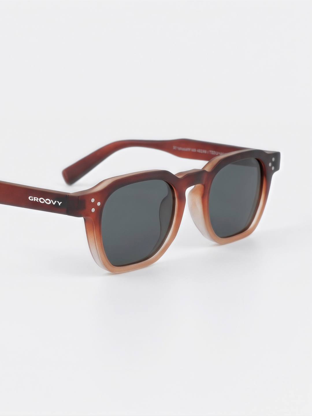 Seven geometric keyhole sunglasses cappuccino recycled PET frame - polarised UV400 eco-friendly sunnies Manly Beach Australia