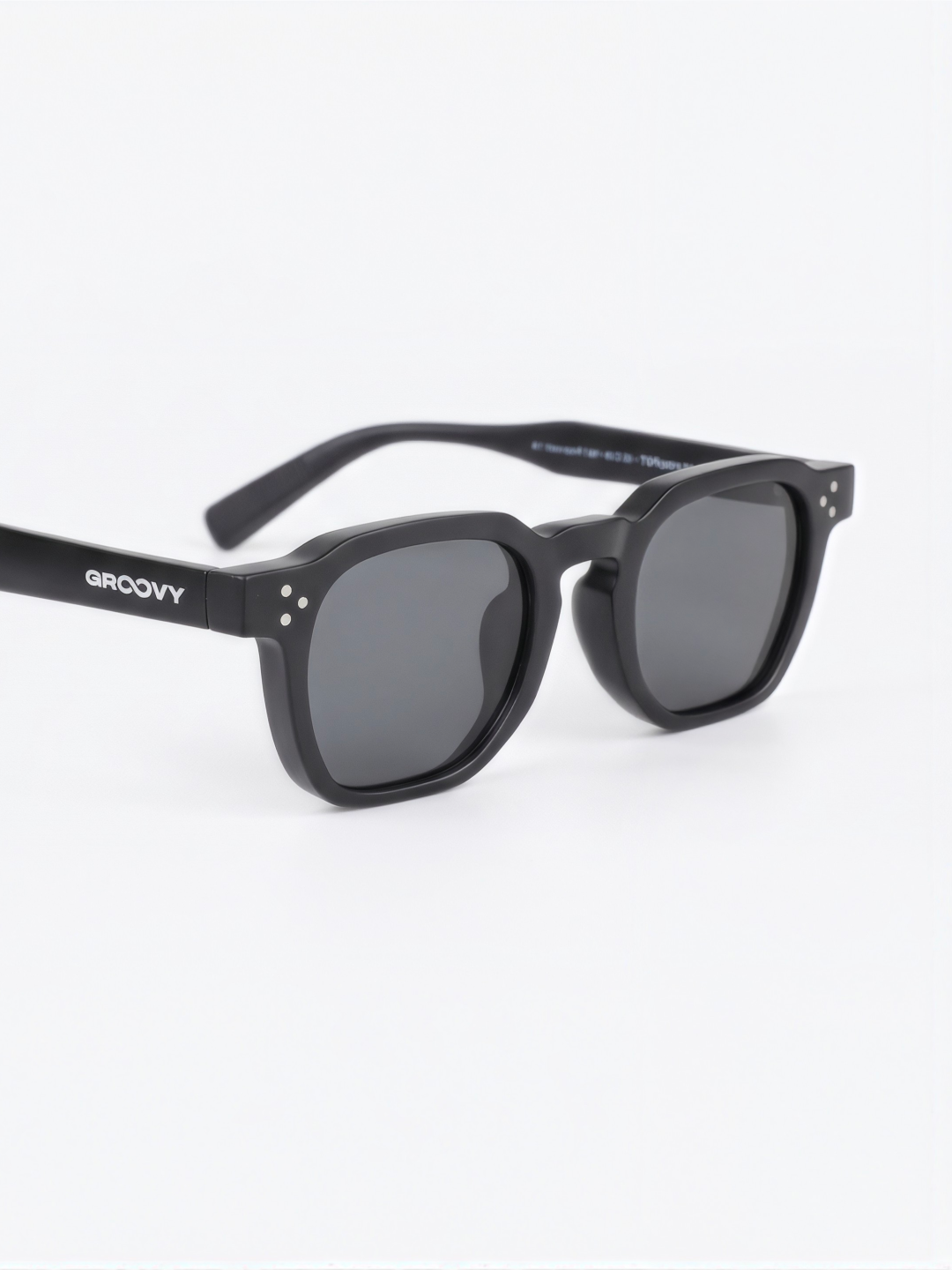 Seven geometric keyhole sunglasses black recycled PET frame - polarised UV400 eco-friendly sunnies Manly Beach Australia