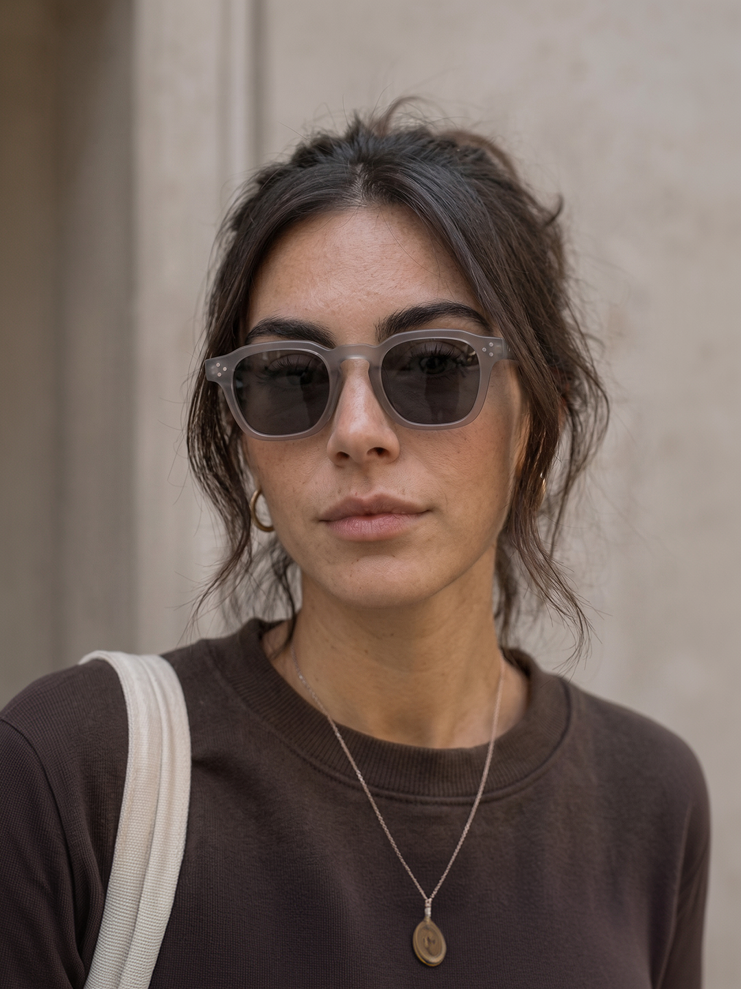 Seven geometric keyhole sunglasses cloud recycled PET frame - polarised UV400 eco-friendly sunnies Manly Beach Australia