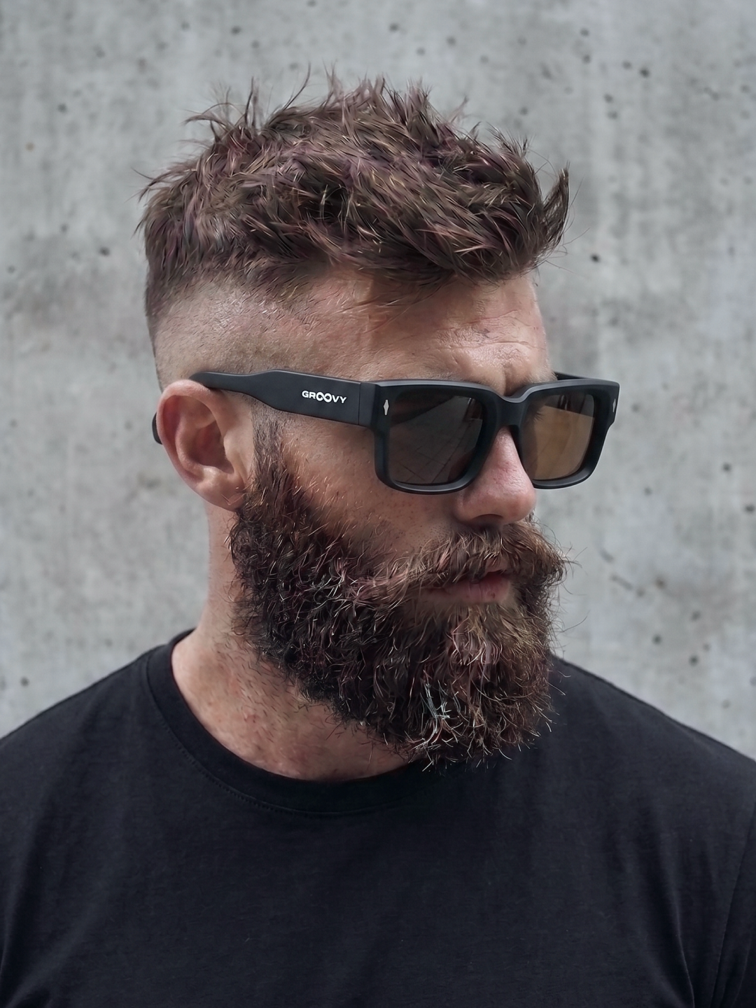 Slate bold square sunglasses matte black TR90 acetate frame - polarised UV400 eco-friendly sunnies Manly Beach Australia