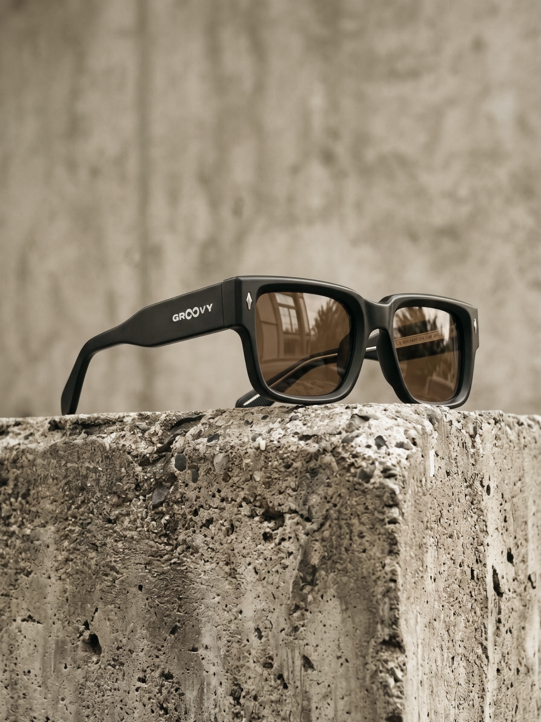 Slate bold square sunglasses matte black TR90 acetate frame - polarised UV400 eco-friendly sunnies Manly Beach Australia