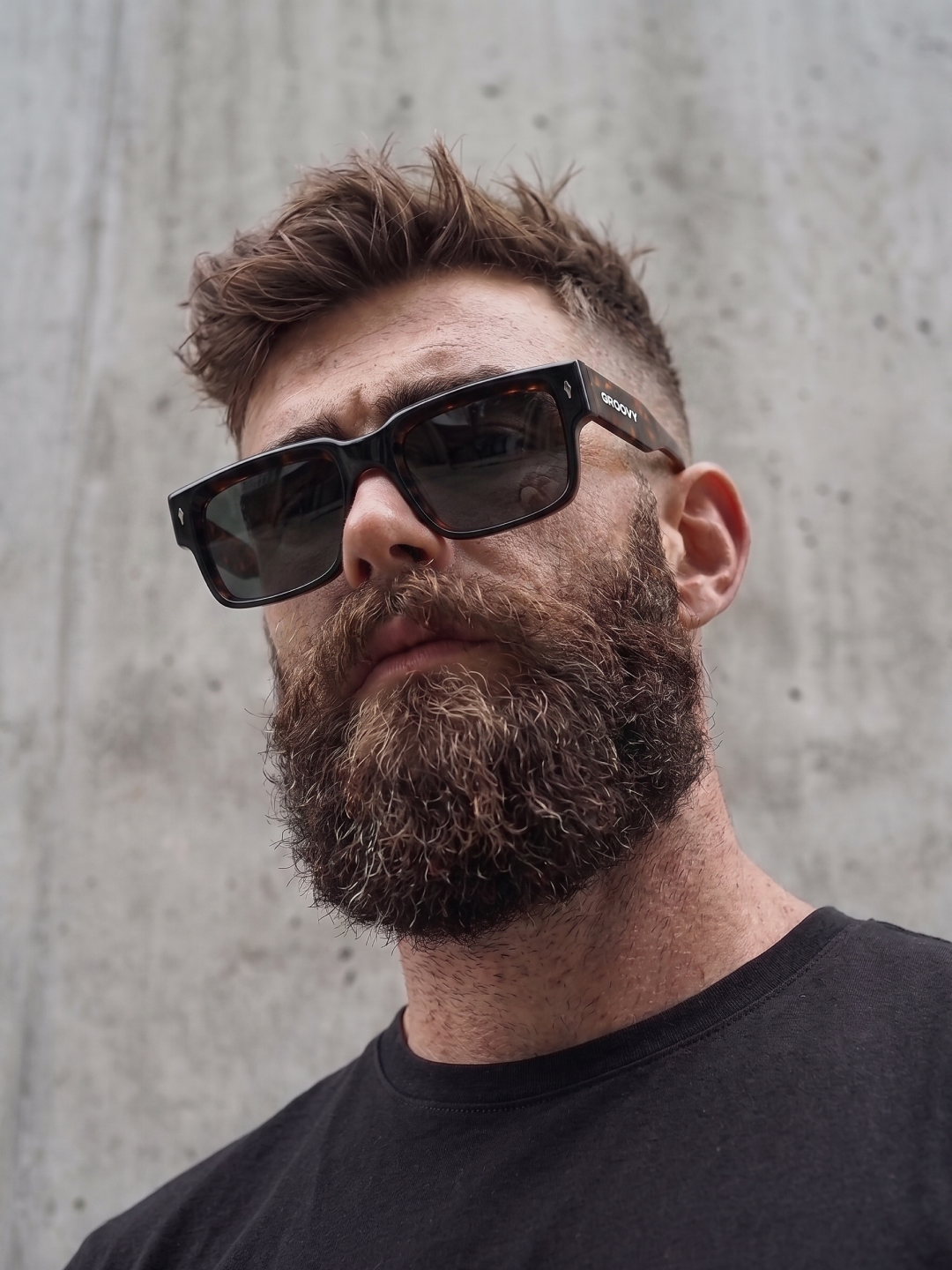 Slate bold square sunglasses tortoise TR90 acetate frame - polarised UV400 eco-friendly sunnies Manly Beach Australia