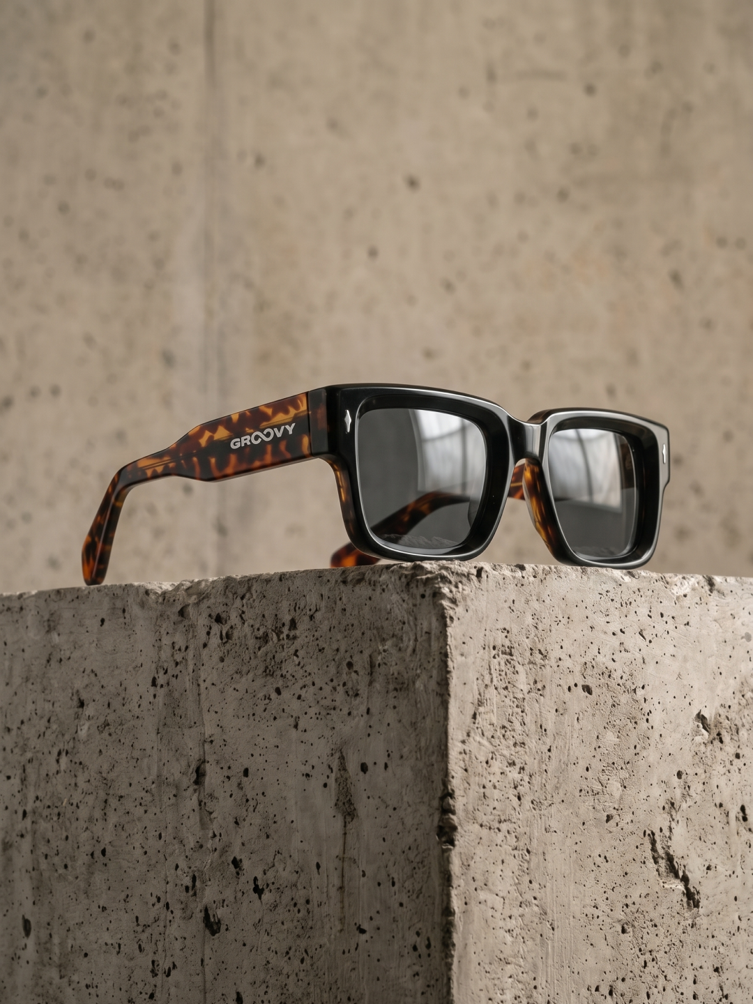 Slate bold square sunglasses tortoise TR90 acetate frame - polarised UV400 eco-friendly sunnies Manly Beach Australia