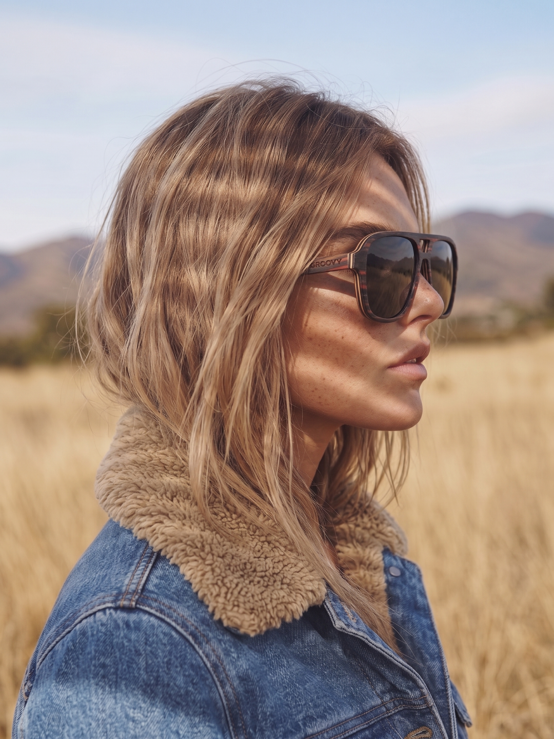 Aviator wood sunglasses ebony laminated timber frame - polarised UV400 eco-friendly sunnies Manly Beach Australia