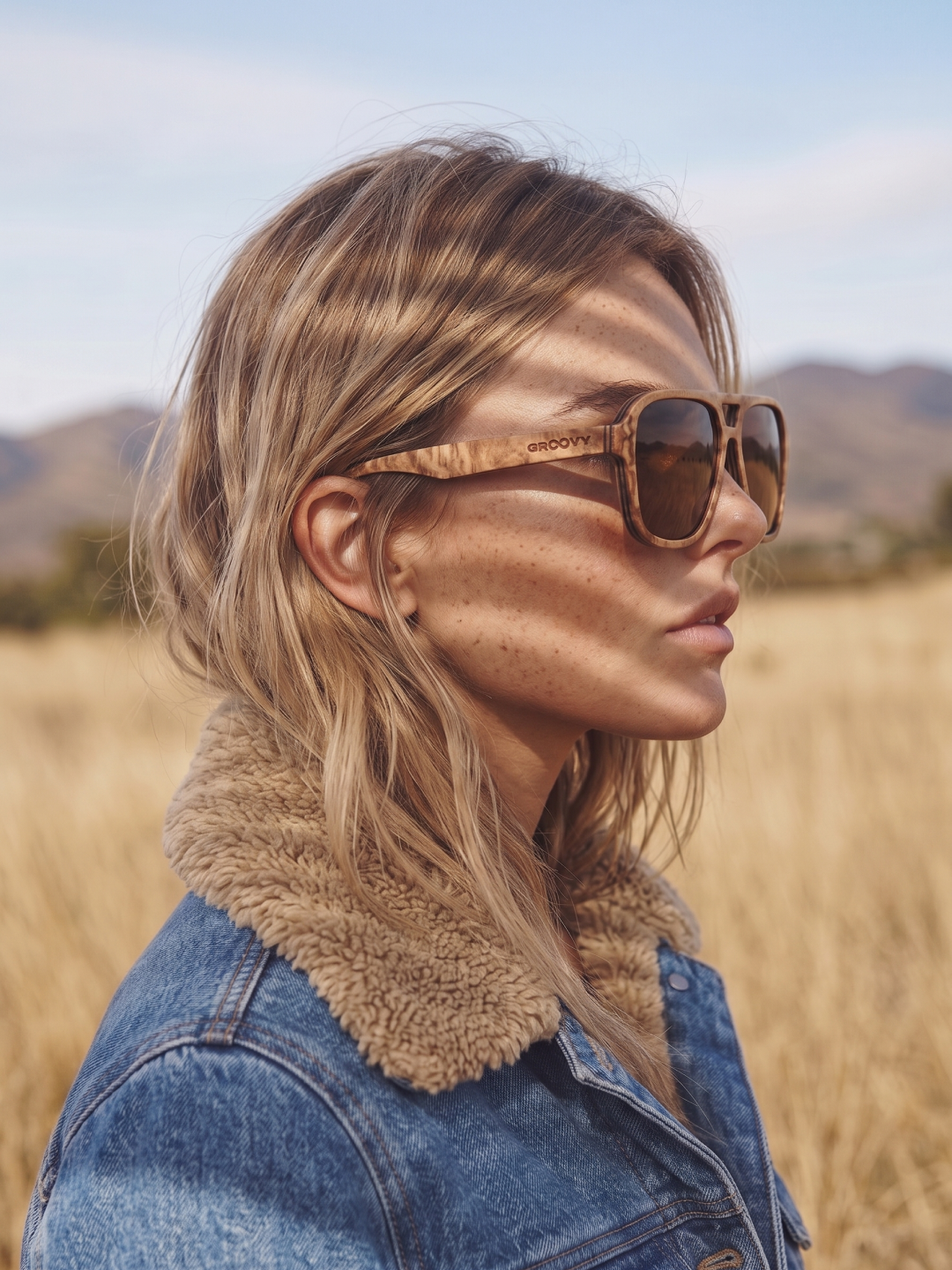 Aviator wood sunglasses burl laminated timber frame - polarised UV400 eco-friendly sunnies Manly Beach Australia