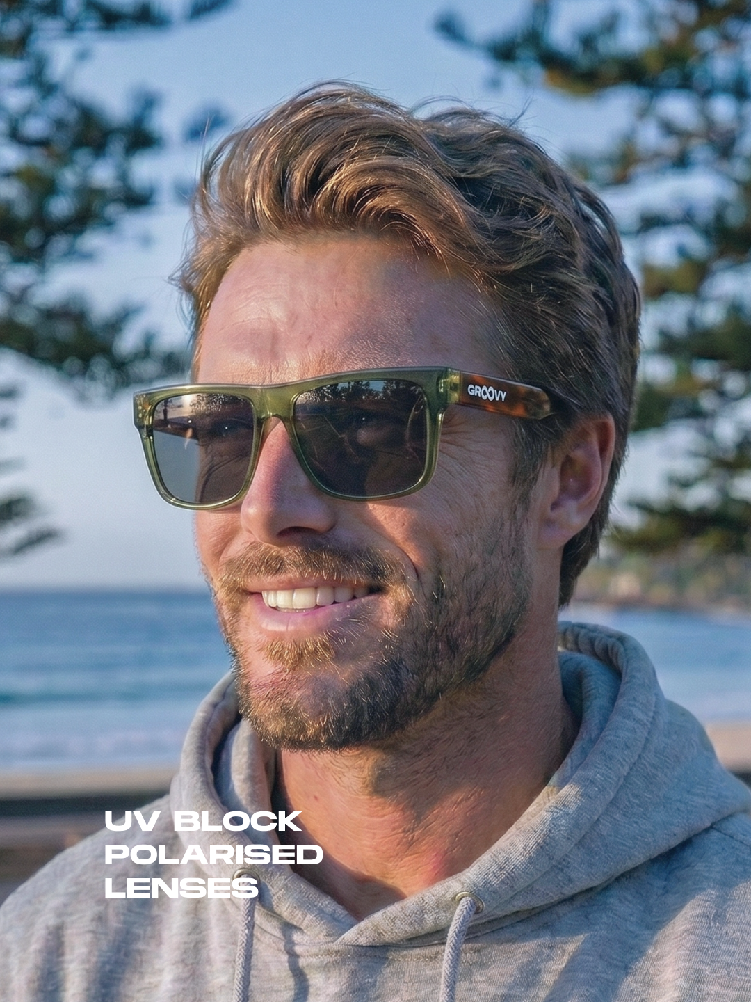 Wally squared surf sunglasses acetate frame - polarised UV400 eco-friendly sunnies Manly Beach Australia