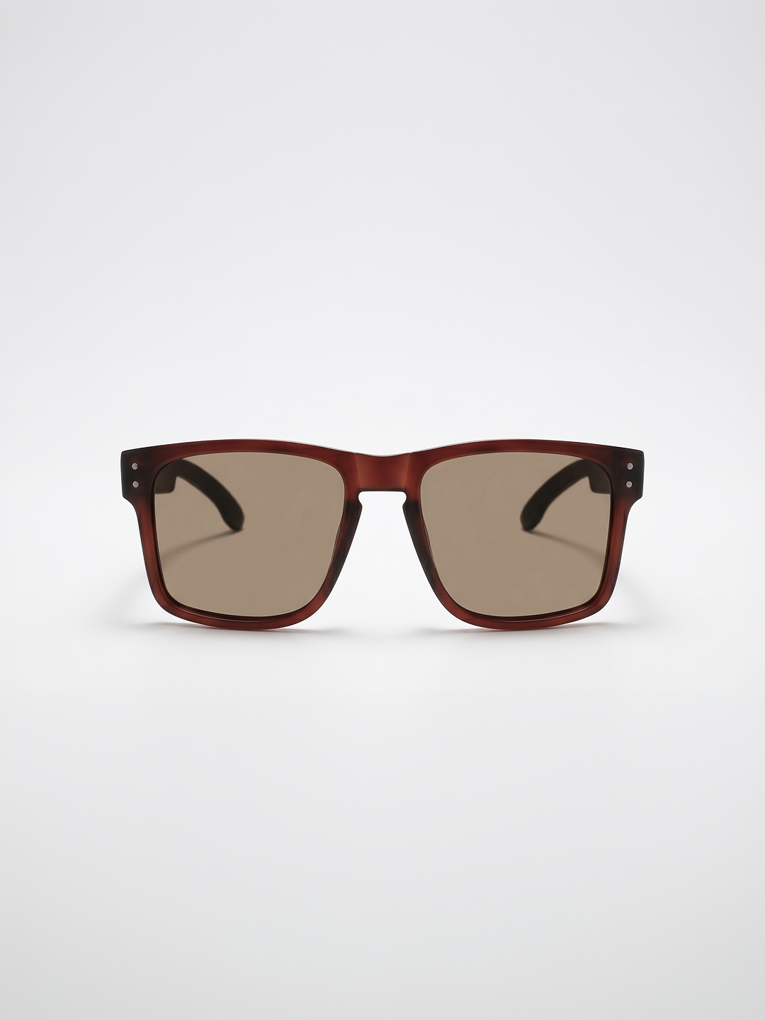 Outrider square sunglasses brown TR90 frame zebra dark oak wood temples - polarised UV400 eco-friendly sunnies Manly Beach Australia