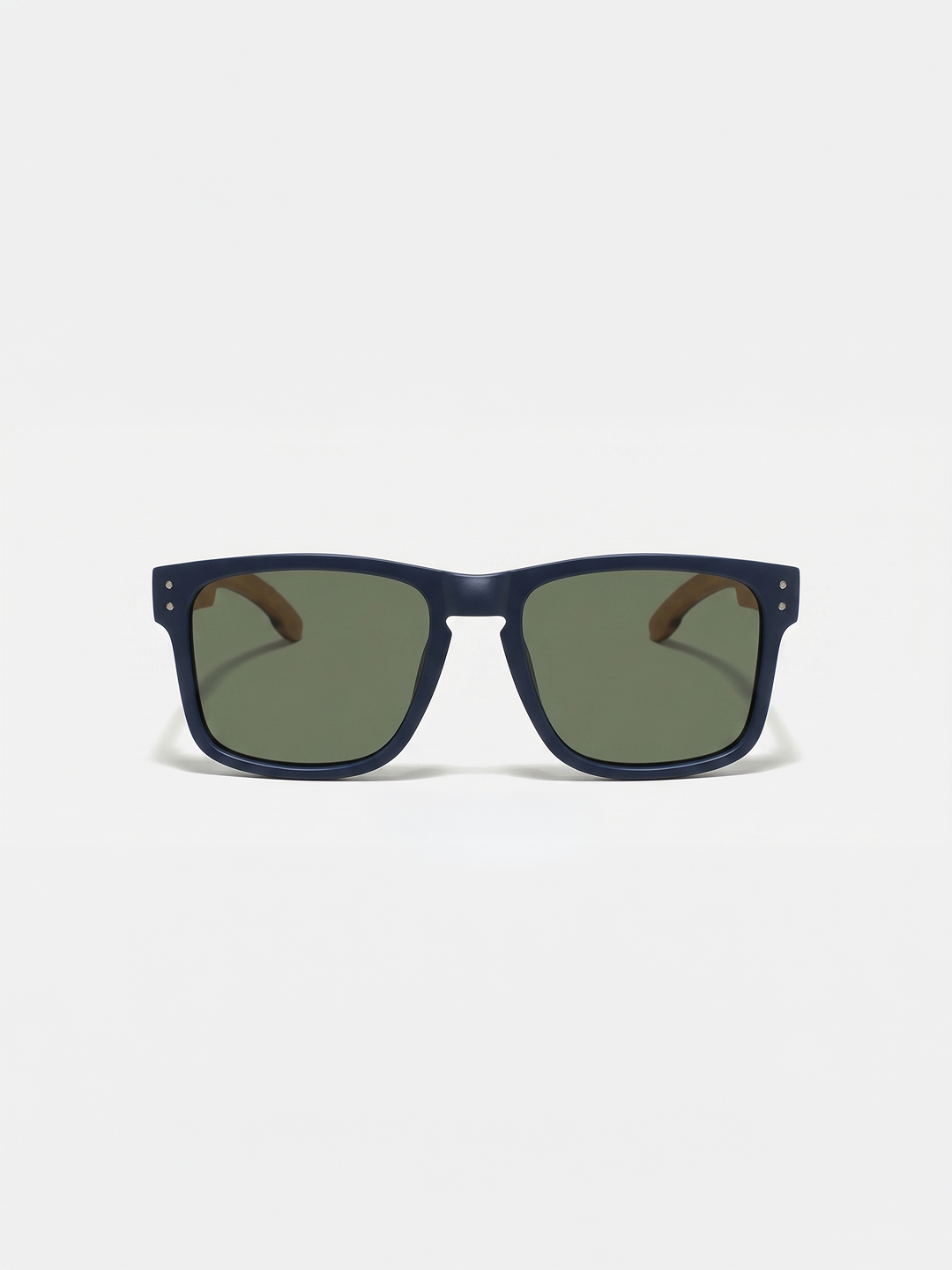 Outrider square sunglasses navy TR90 frame walnut beech wood temples - polarised UV400 eco-friendly sunnies Manly Beach Australia