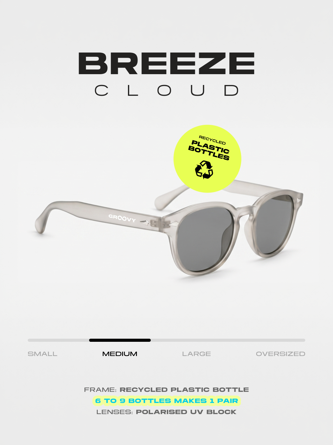 Breeze round retro sunglasses grass recycled PET frame - polarised UV400 eco-friendly sunnies Manly Beach Australia