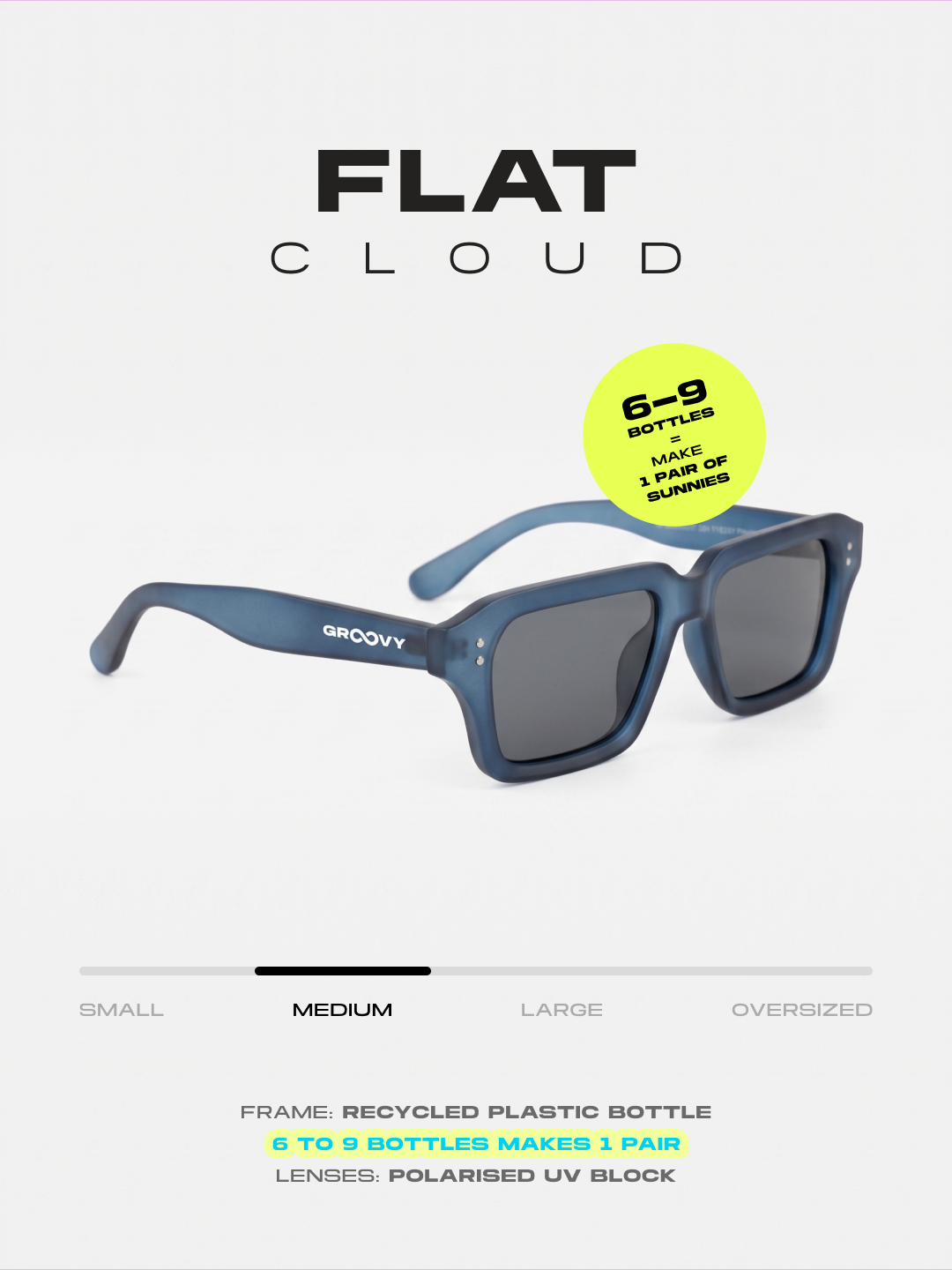 Flat square retro sunglasses black recycled PET frame - polarised UV400 eco-friendly sunnies Manly Beach Australia