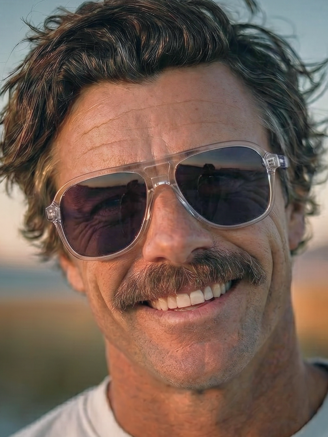 Skyer aviator retro sunglasses lucid acetate frame - polarised UV400 eco-friendly sunnies Manly Beach Australia