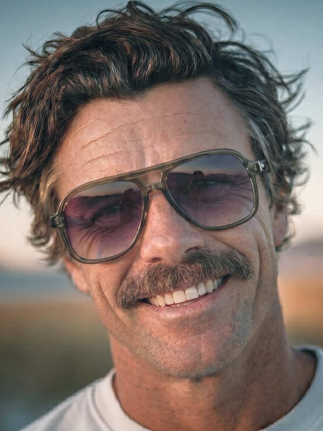 Skyer aviator retro sunglasses lucid acetate frame - polarised UV400 eco-friendly sunnies Manly Beach Australia