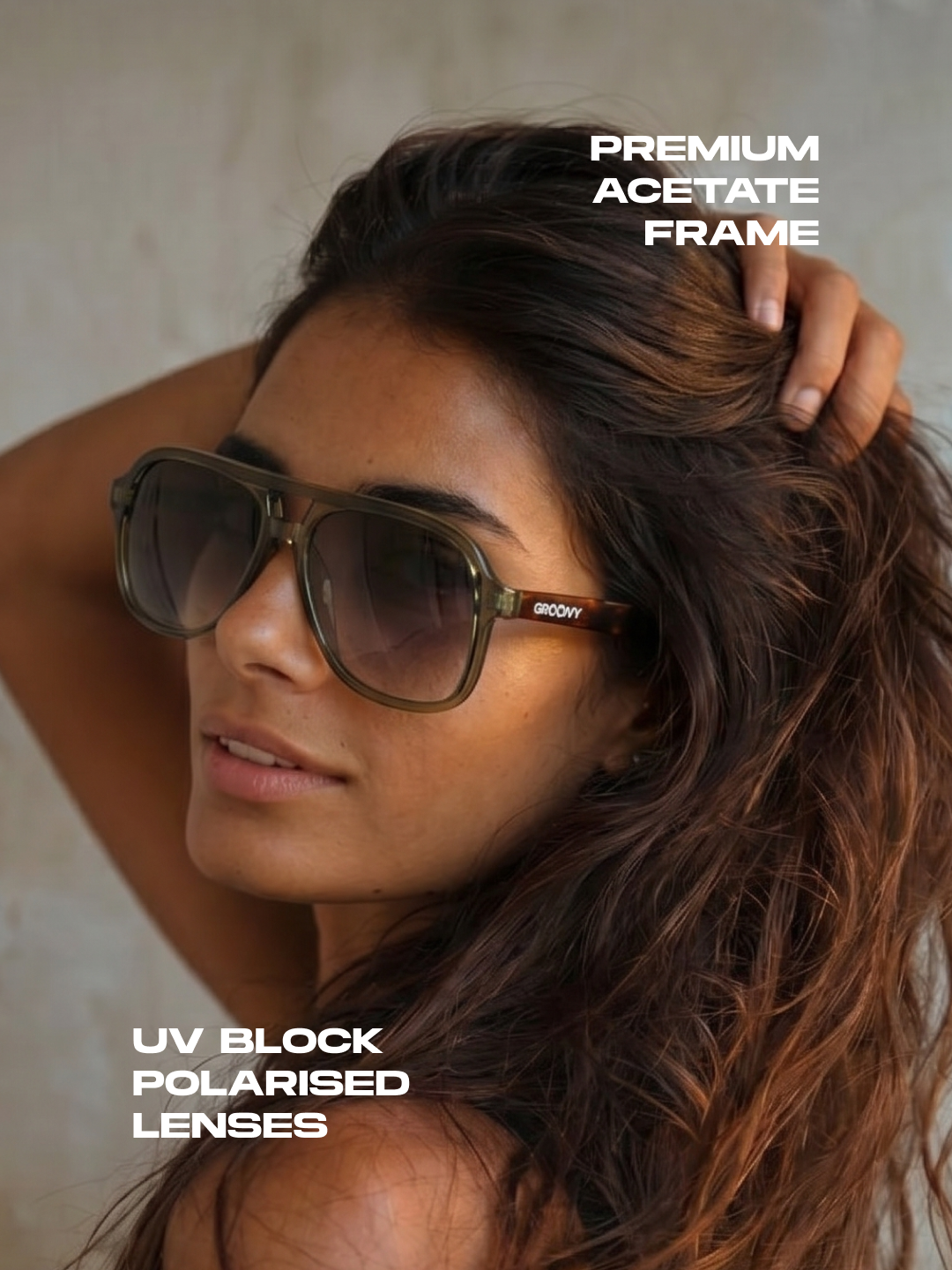 Skyer aviator retro sunglasses lucid acetate frame - polarised UV400 eco-friendly sunnies Manly Beach Australia