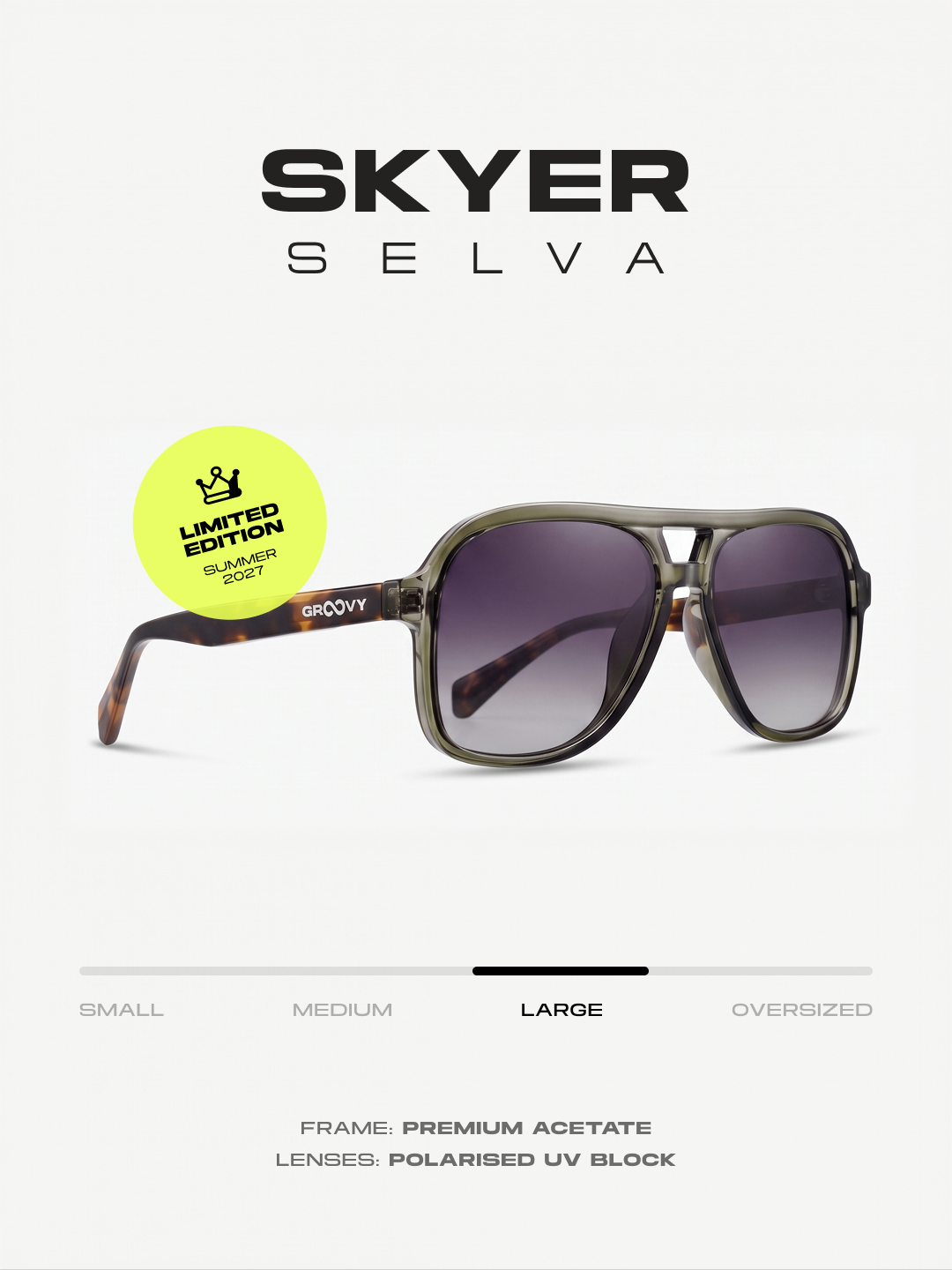 Skyer aviator retro sunglasses selva premium acetate frame - gradient polarised UV400 eco-friendly sunnies Manly Beach Australia #color_selva