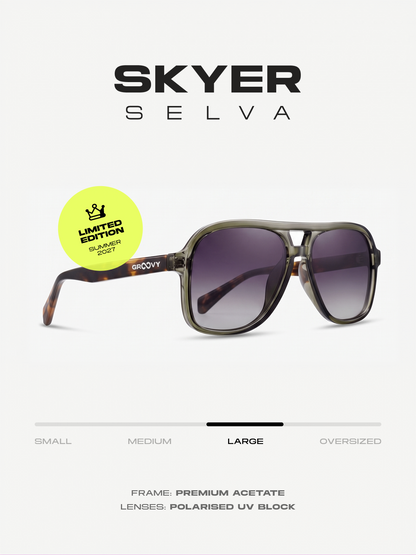 Skyer aviator retro sunglasses selva premium acetate frame - gradient polarised UV400 eco-friendly sunnies Manly Beach Australia 