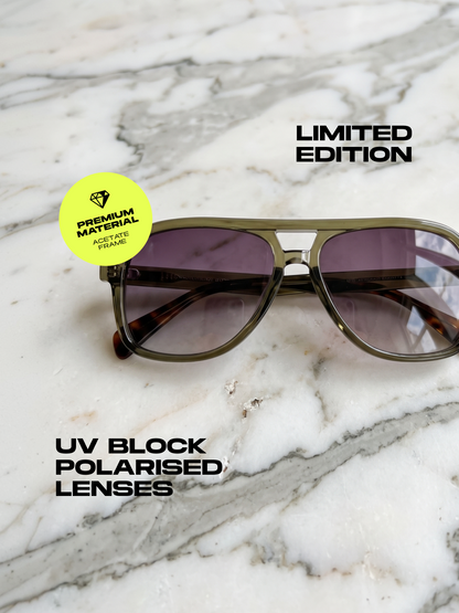 Skyer aviator retro sunglasses selva premium acetate frame - gradient polarised UV400 eco-friendly sunnies Manly Beach Australia 