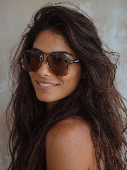 Skyer aviator retro sunglasses sunrise premium acetate frame - gradient polarised UV400 eco-friendly sunnies Manly Beach Australia 