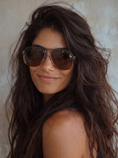 Skyer aviator retro sunglasses sunrise premium acetate frame - gradient polarised UV400 eco-friendly sunnies Manly Beach Australia 