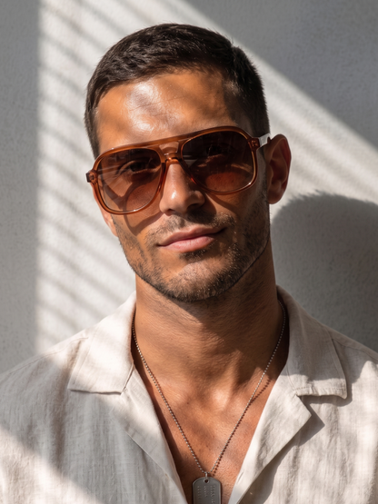 Skyer aviator retro sunglasses sunrise premium acetate frame - gradient polarised UV400 eco-friendly sunnies Manly Beach Australia 