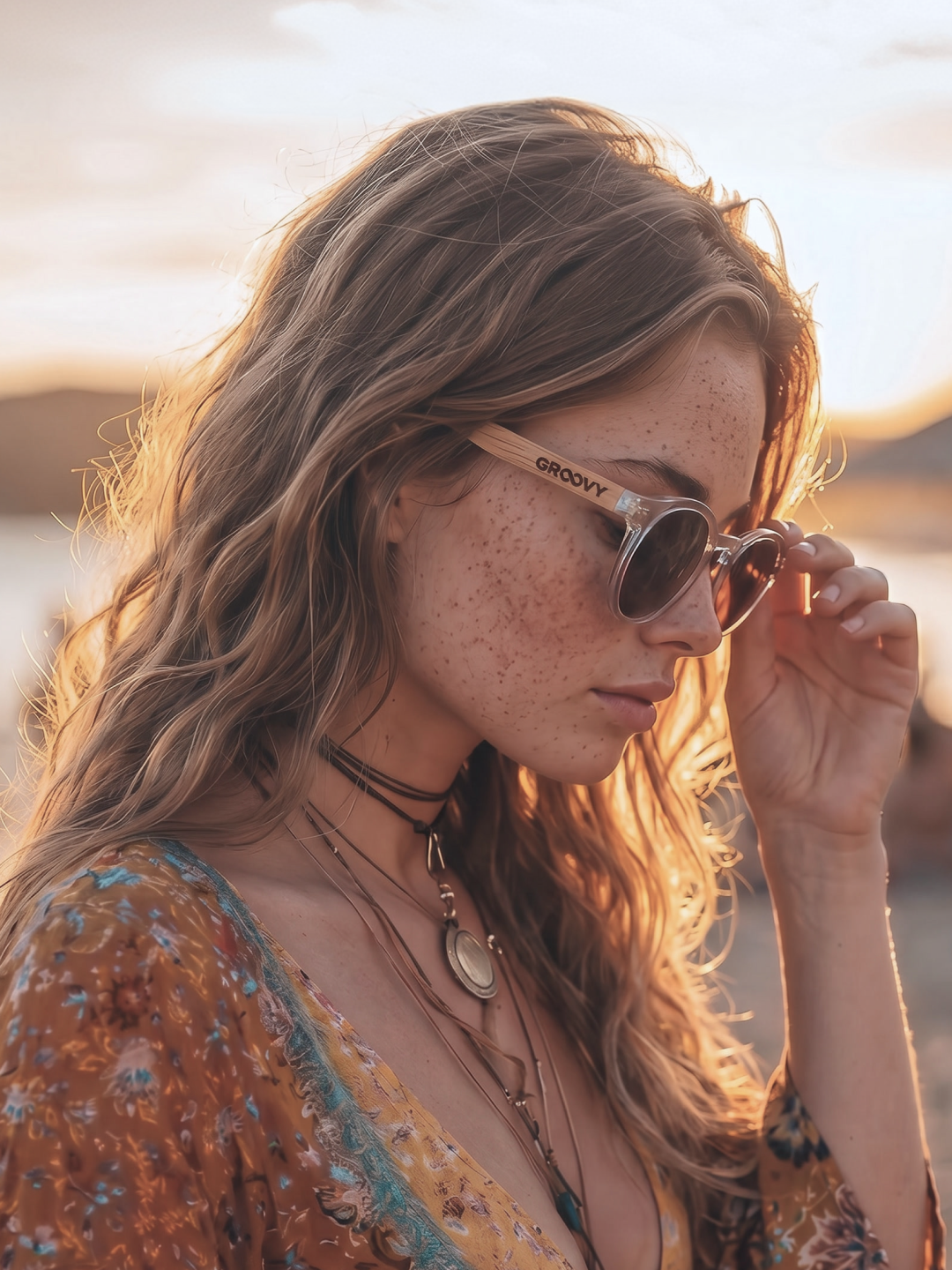 Cali round keyhole sunglasses lucid TR90 crystal frame zebra wood temples - polarised UV400 eco-friendly sunnies Manly Beach Australia 
