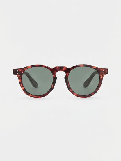 Cali round keyhole sunglasses tortoise TR90 crystal frame walnut wood temples - polarised UV400 eco-friendly sunnies Manly Beach Australia 
