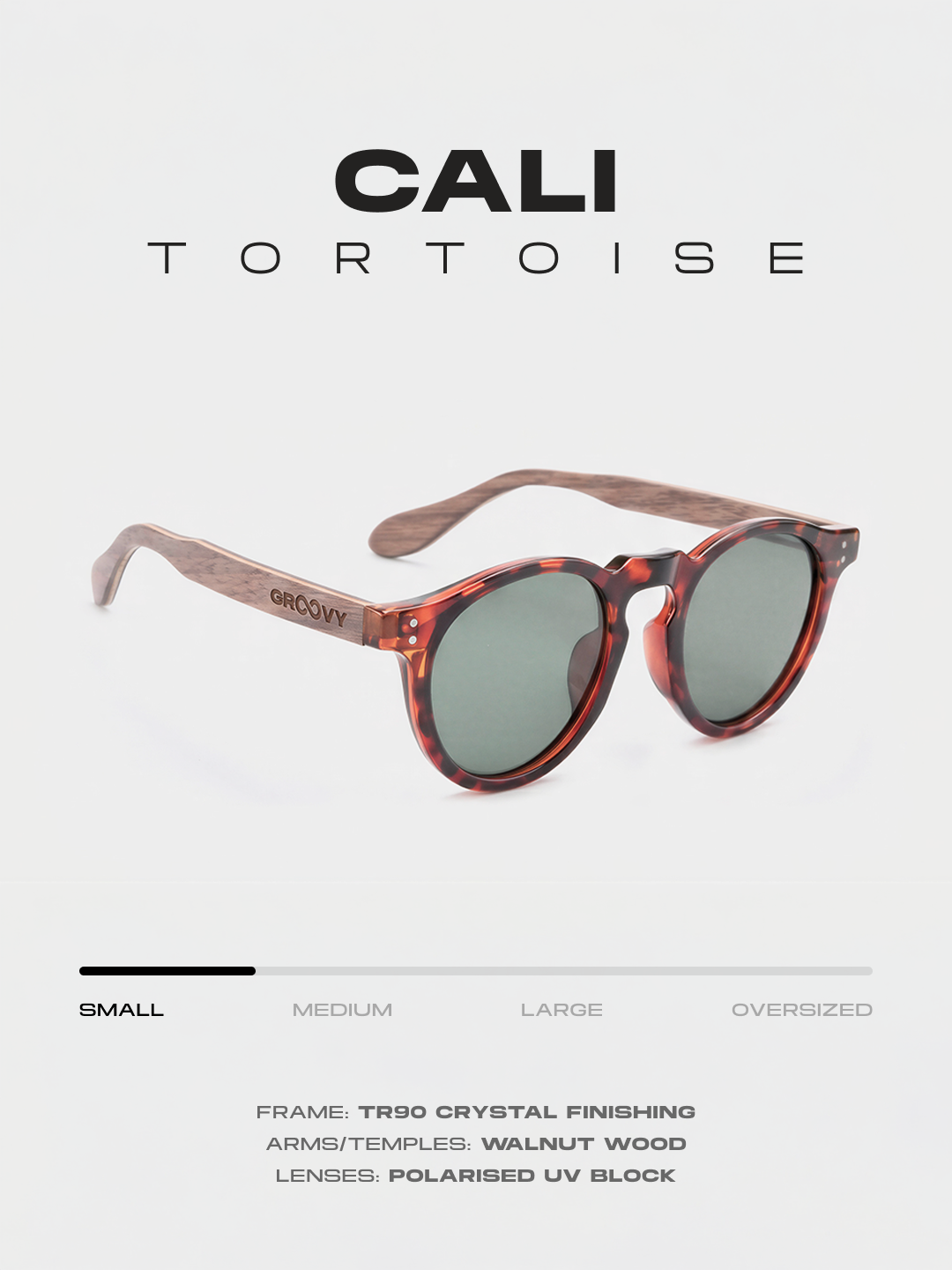 Cali round keyhole sunglasses tortoise TR90 crystal frame walnut wood temples - polarised UV400 eco-friendly sunnies Manly Beach Australia 