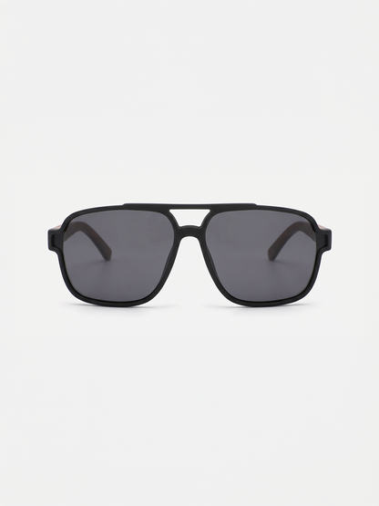 Pilot aviator sunglasses black TR90 rubber frame dark oak wood temples - polarised UV400 eco-friendly sunnies Manly Beach Australia 