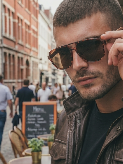 Pilot aviator sunglasses camo TR90 rubber frame zebra wood temples - polarised UV400 eco-friendly sunnies Manly Beach Australia 
