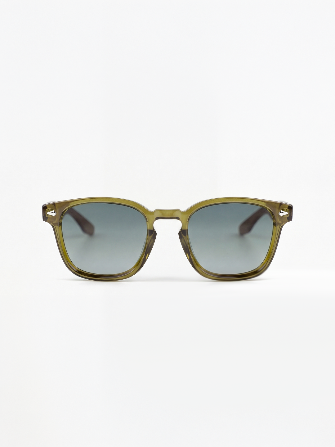 Zephyr square sunglasses green TR90 crystal frame walnut wood temples - polarised UV400 eco-friendly sunnies Manly Beach Australia 