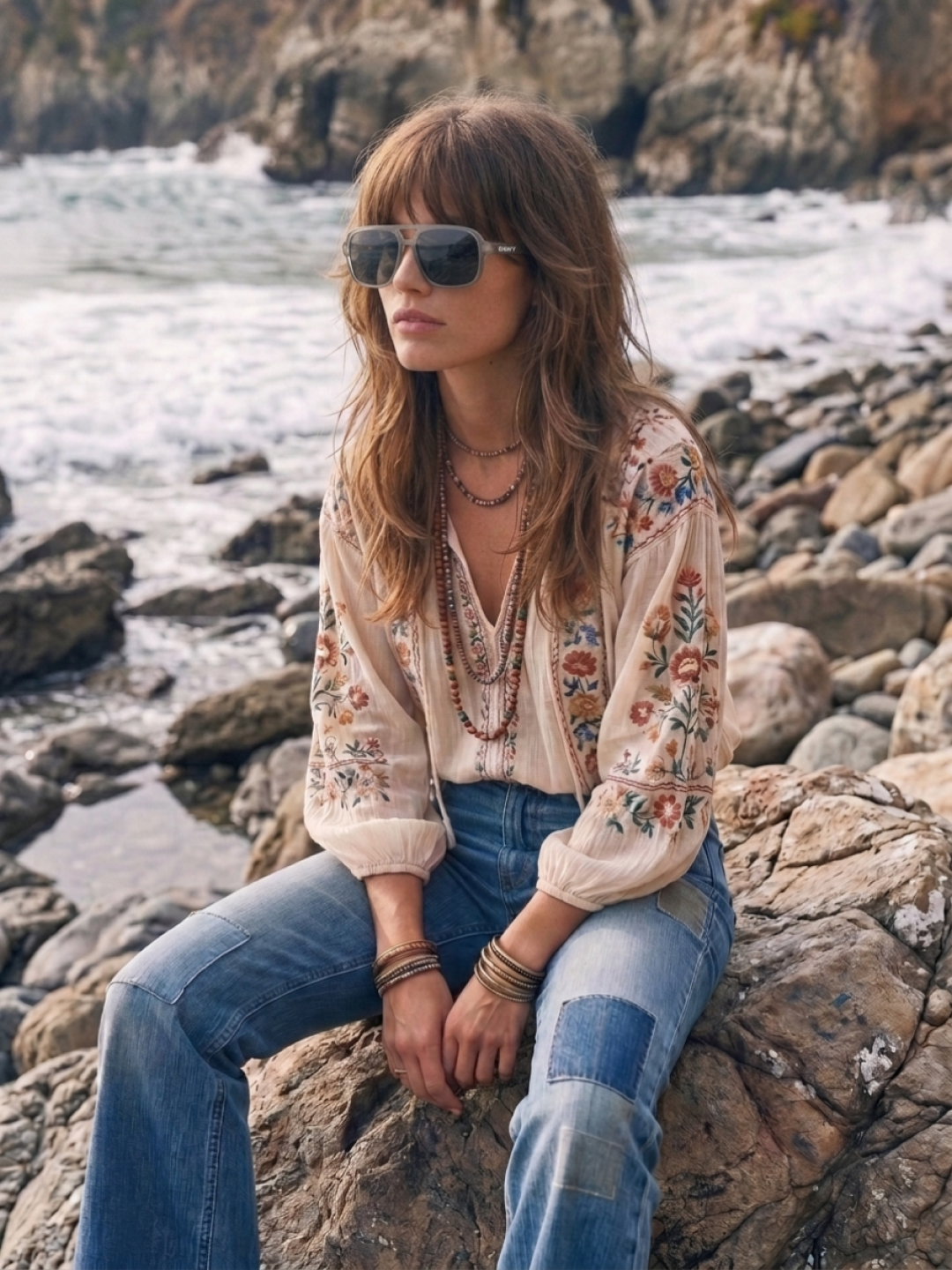 Blow oversized aviator sunglasses cloud recycled PET frame - polarised UV400 eco-friendly sunnies Manly Beach Australia 