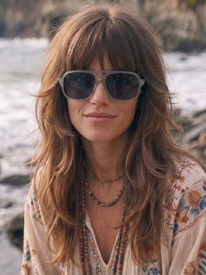 Blow oversized aviator sunglasses cloud recycled PET frame - polarised UV400 eco-friendly sunnies Manly Beach Australia 