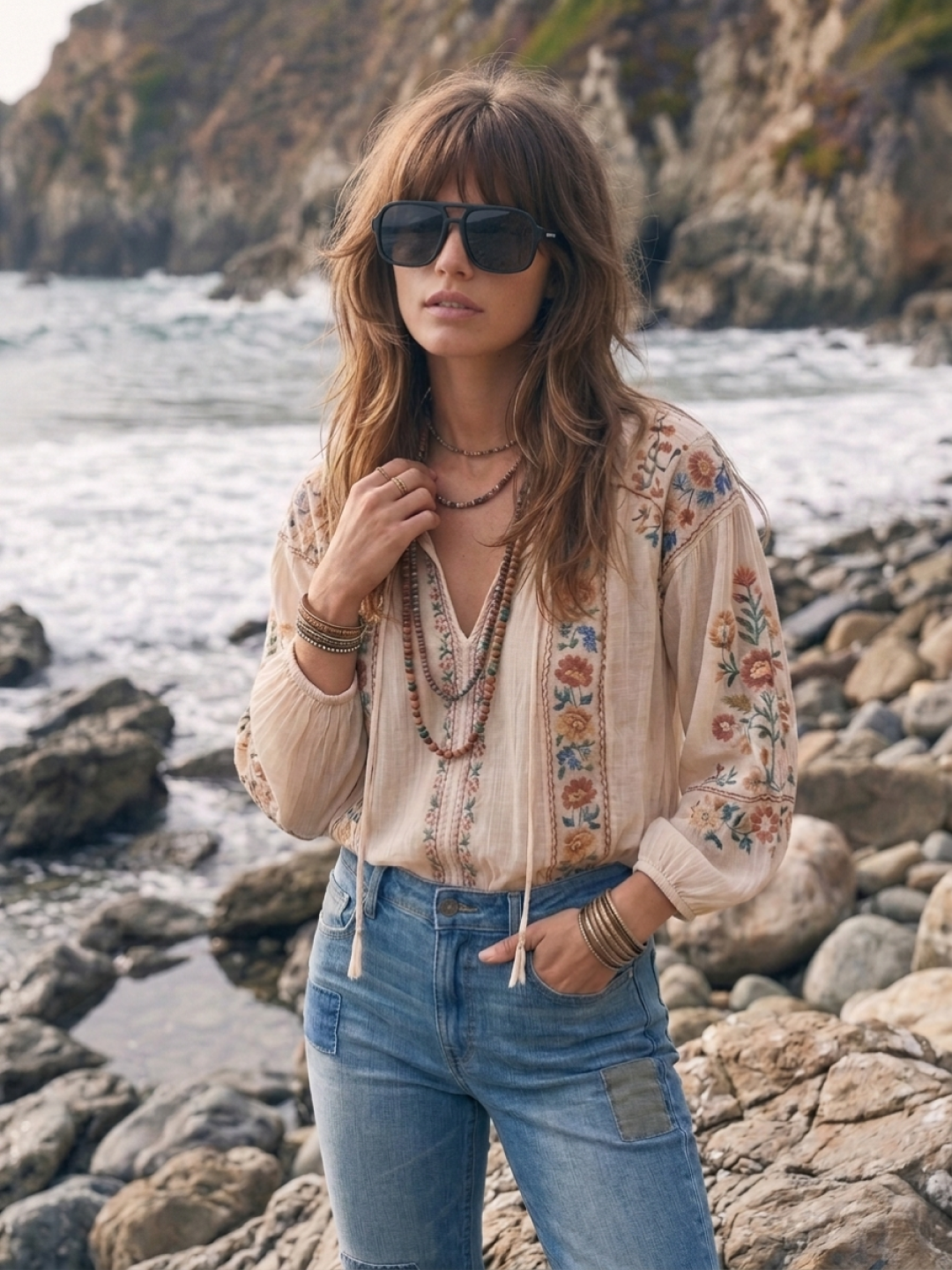 Blow oversized aviator sunglasses black recycled PET frame - polarised UV400 eco-friendly sunnies Manly Beach Australia 