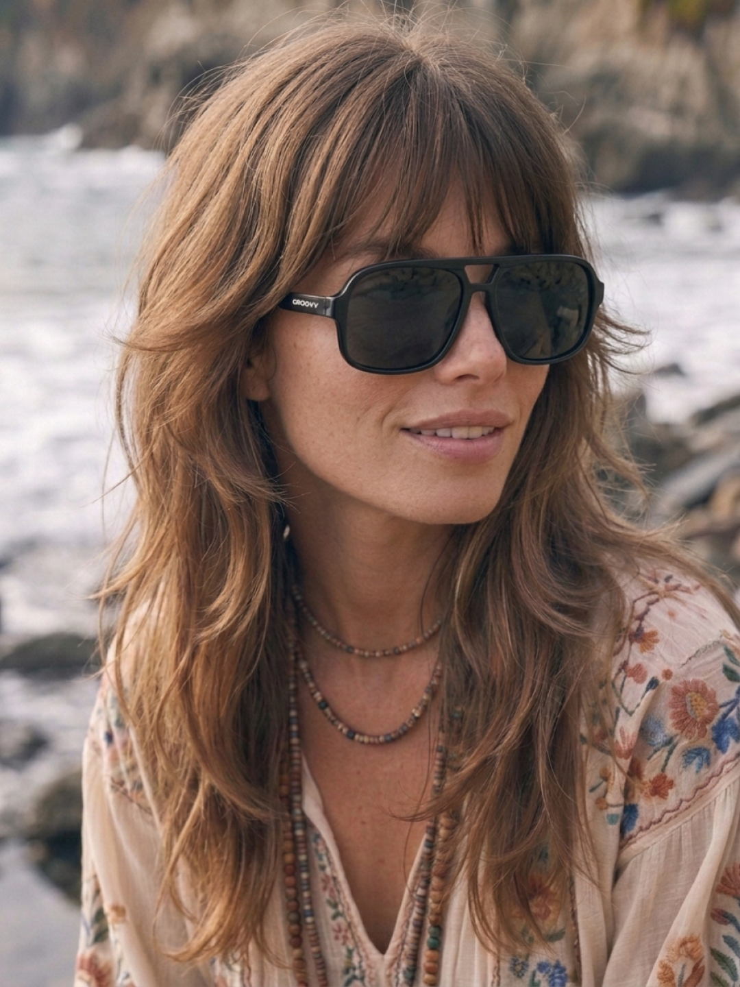 Blow oversized aviator sunglasses black recycled PET frame - polarised UV400 eco-friendly sunnies Manly Beach Australia 
