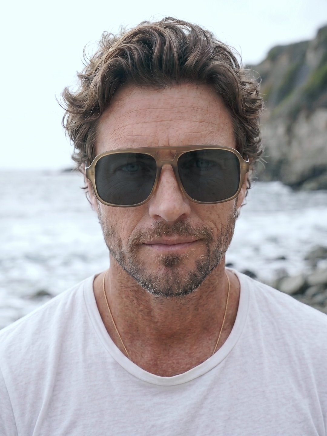 Blow oversized aviator sunglasses green recycled PET frame - polarised UV400 eco-friendly sunnies Manly Beach Australia 