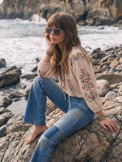 Blow oversized aviator sunglasses tan recycled PET frame - polarised UV400 eco-friendly sunnies Manly Beach Australia 