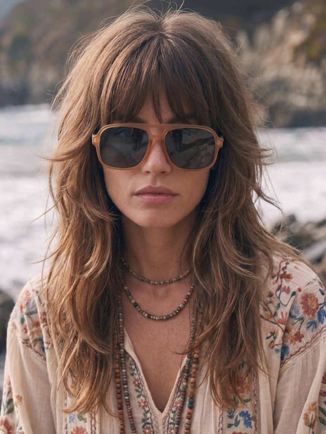 Blow oversized aviator sunglasses tan recycled PET frame - polarised UV400 eco-friendly sunnies Manly Beach Australia 
