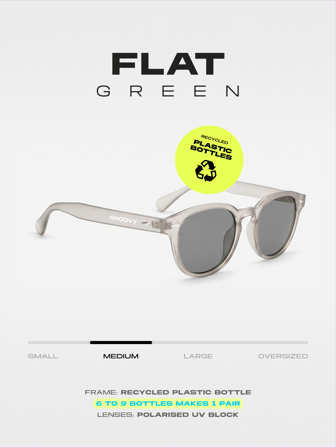 Breeze round retro sunglasses grass recycled PET frame - polarised UV400 eco-friendly sunnies Manly Beach Australia 