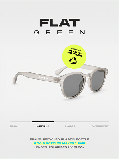 Breeze round retro sunglasses grass recycled PET frame - polarised UV400 eco-friendly sunnies Manly Beach Australia 