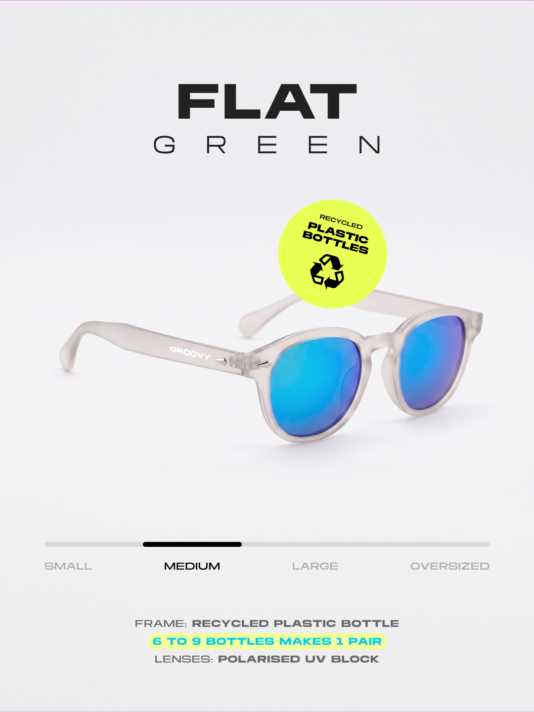 Breeze round retro sunglasses grass recycled PET frame - polarised UV400 eco-friendly sunnies Manly Beach Australia 